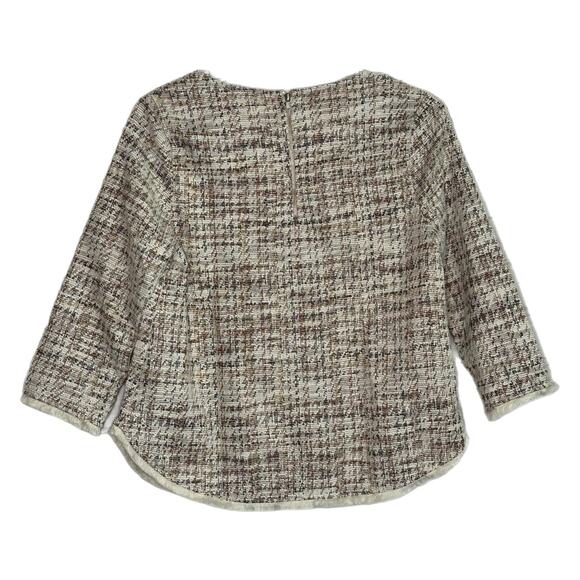 W5 Women’s 3/4 Sleeve Tan Tweed Sweater, Small, NWT - Picture 2 of 8